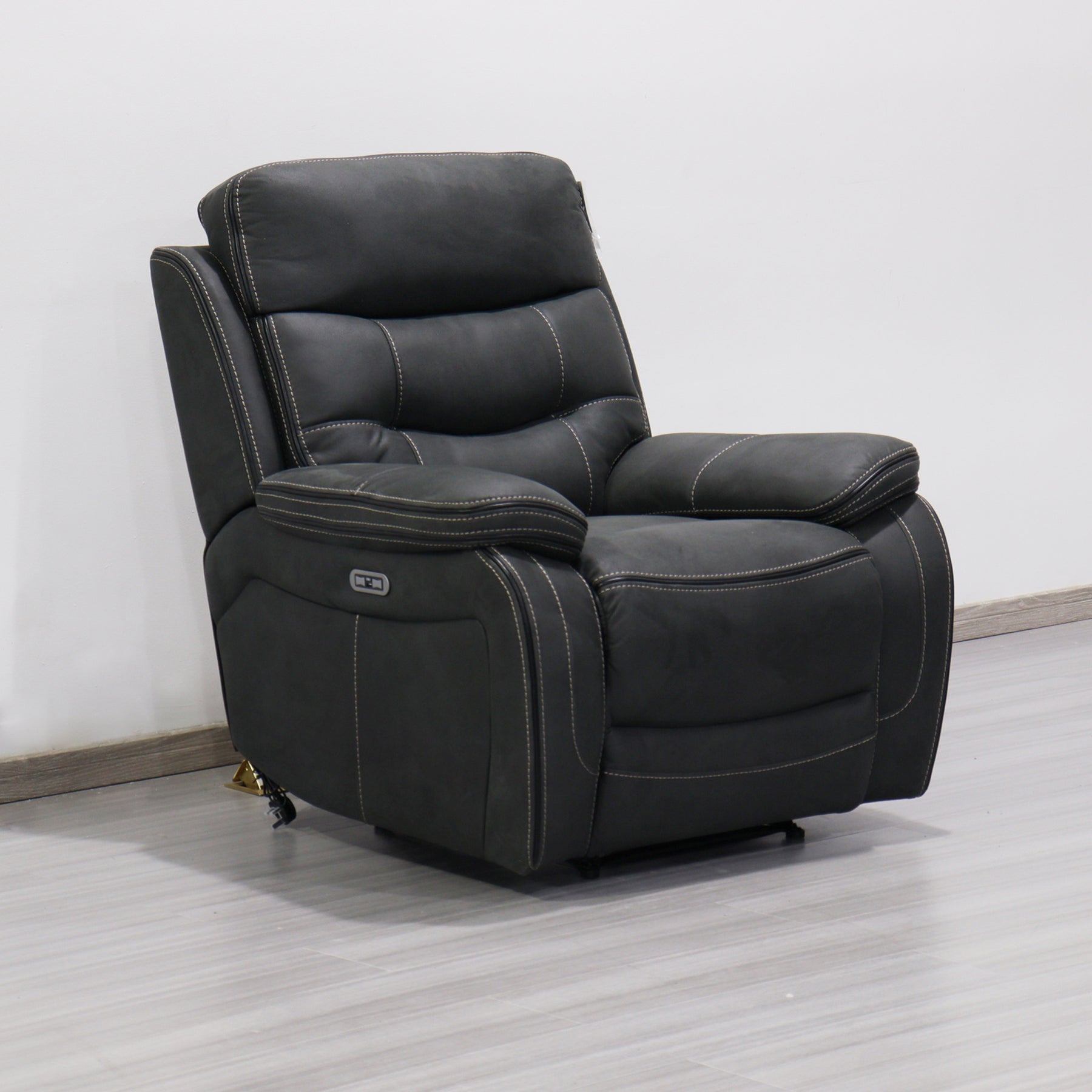 Stanford Charcoal Dual Motor Power Reclining Armchair from Roseland Furniture