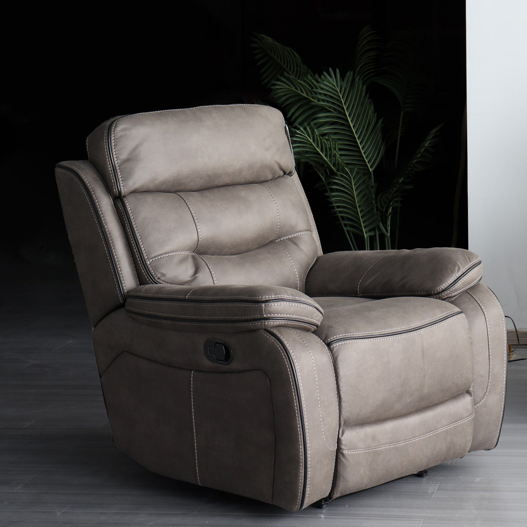 Stanford Light Charcoal Dual Motor Power Reclining Armchair from Roseland Furniture