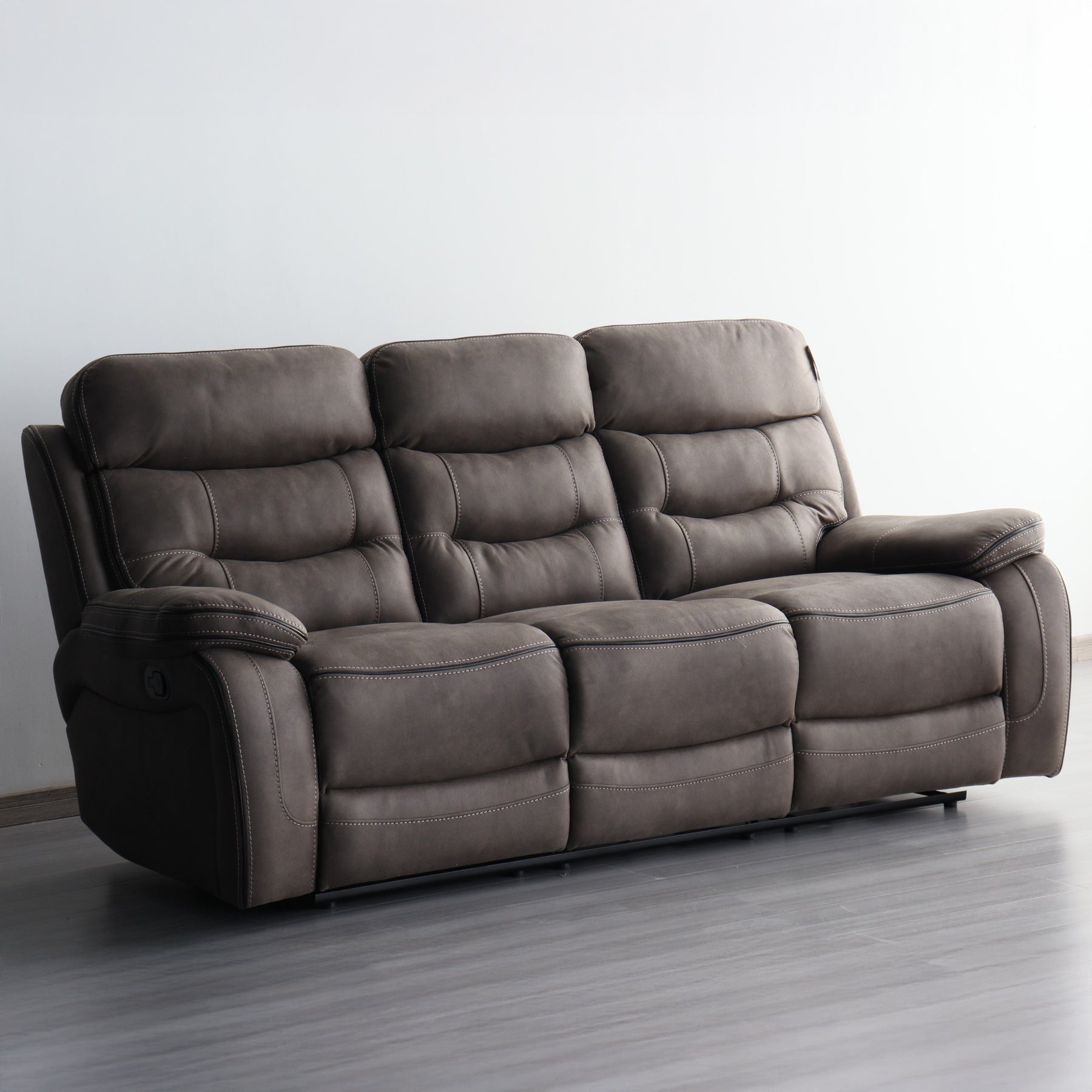 Stanford Light Charcoal Dual Motor Power Reclining 3 Seater Sofa from Roseland Furniture