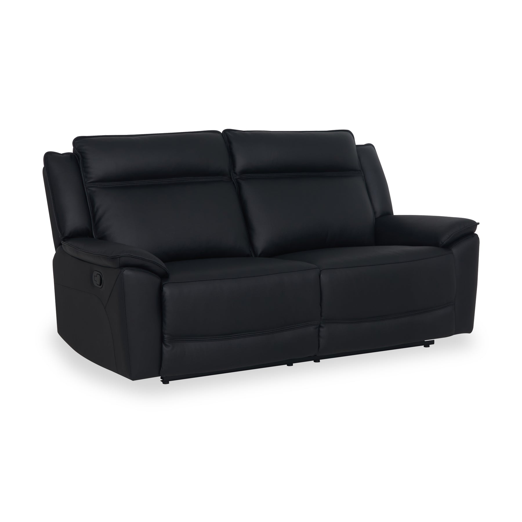 Alden Black Leather Recliner 3 Seater Sofa from Roseland Furniture
