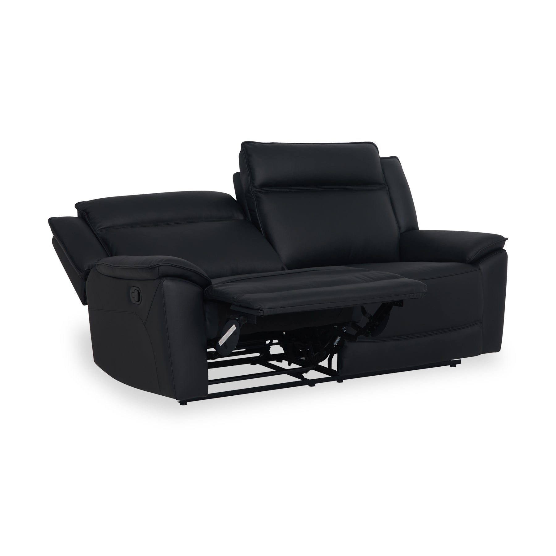 Alden Black Leather Recliner 3 Seater Sofa from Roseland Furniture