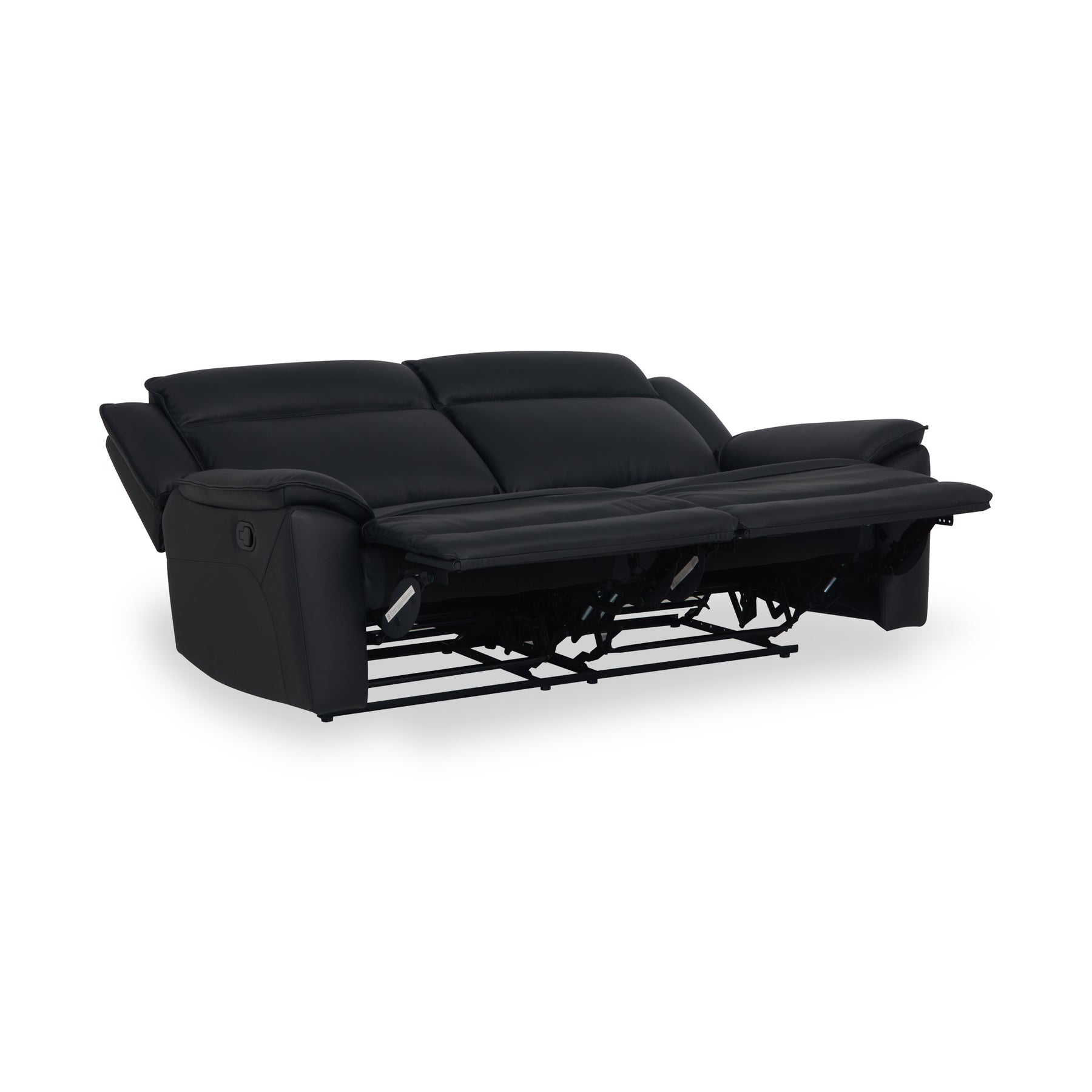 Alden Black Leather Recliner 3 Seater Sofa from Roseland Furniture
