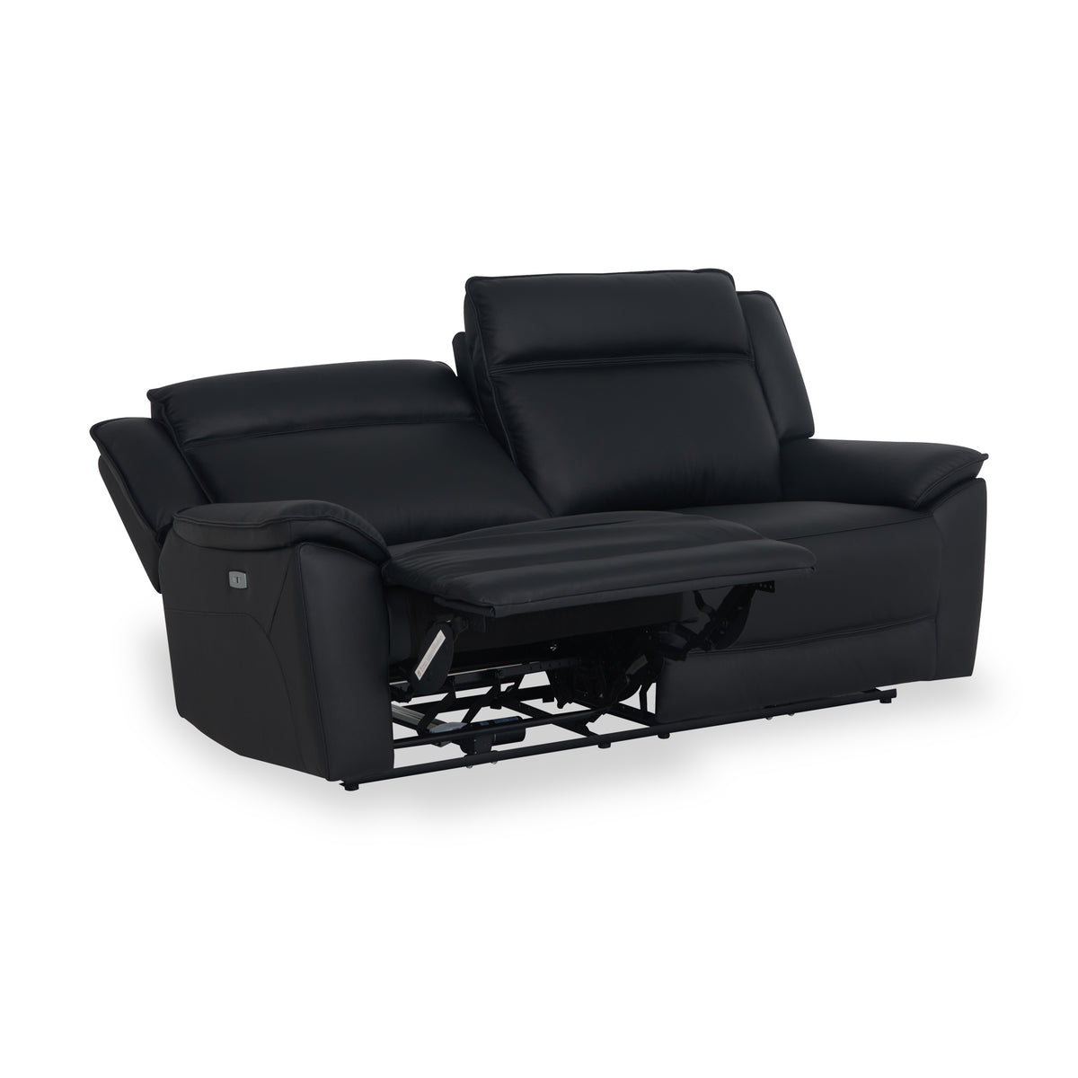Alden Black Power Leather Recliner 3 Seater Sofa from Roseland Furniture