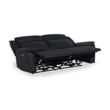 Alden Black Power Leather Recliner 3 Seater Sofa from Roseland Furniture