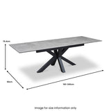 Mussi Grey 160-240cm Extending Ceramic Dining Table from Roseland Furniture