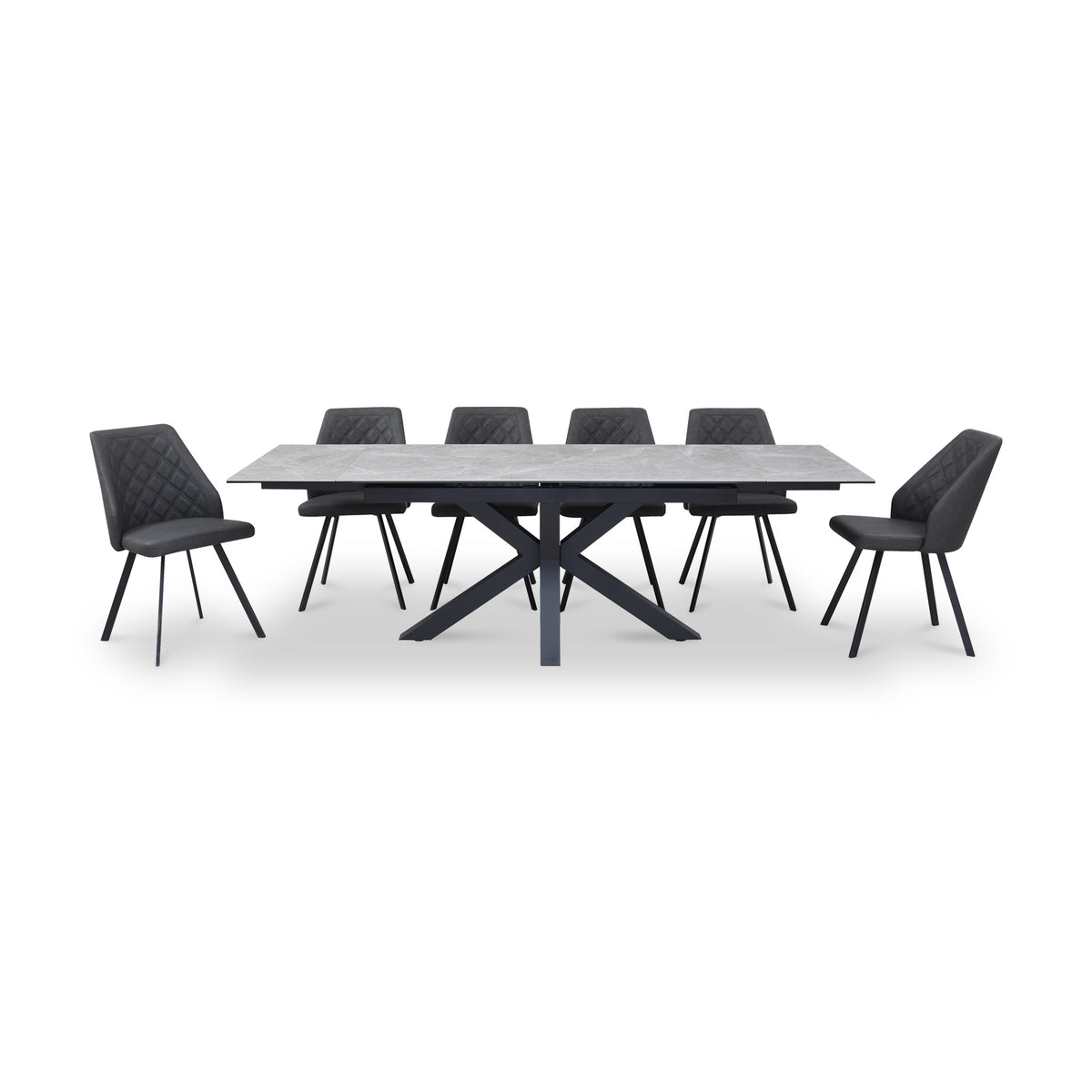 Mussi 160 240cm Extending Dining Table Light Grey from Roseland Furniture