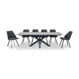 Mussi 160 240cm Extending Dining Table Light Grey from Roseland Furniture