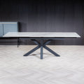 Tatum 160 240cm Extending Dining Table White Marble from Roseland Furniture