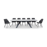 Salma 180 280cm Extending White Gold Marble Effect from Roseland Furniture