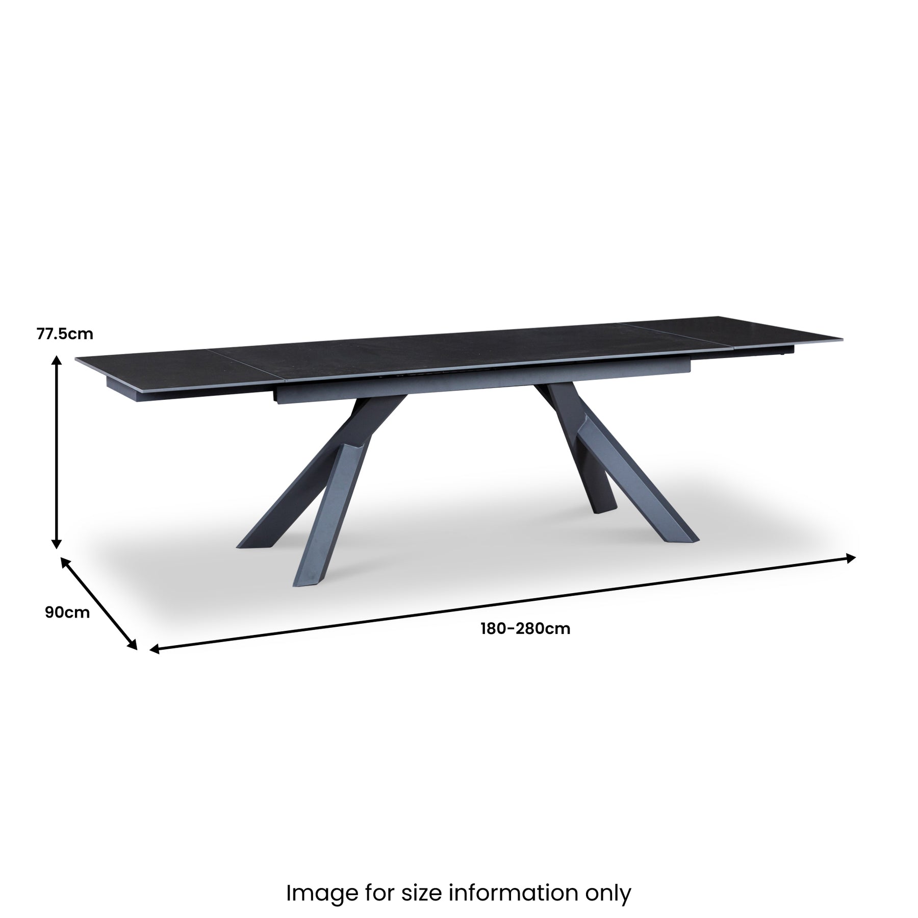 Salma 180 280cm Extending Dark Grey from Roseland Furniture