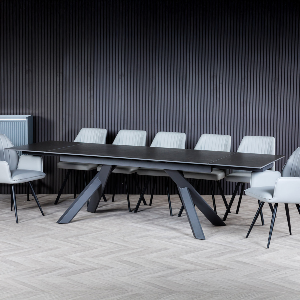 Salma 180 280cm Extending Dark Grey from Roseland Furniture