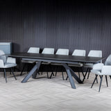 Salma 180 280cm Extending Dark Grey from Roseland Furniture
