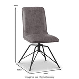 Mateo Faux Leather Swivel Dining Chair Grey from Roseland Furniture