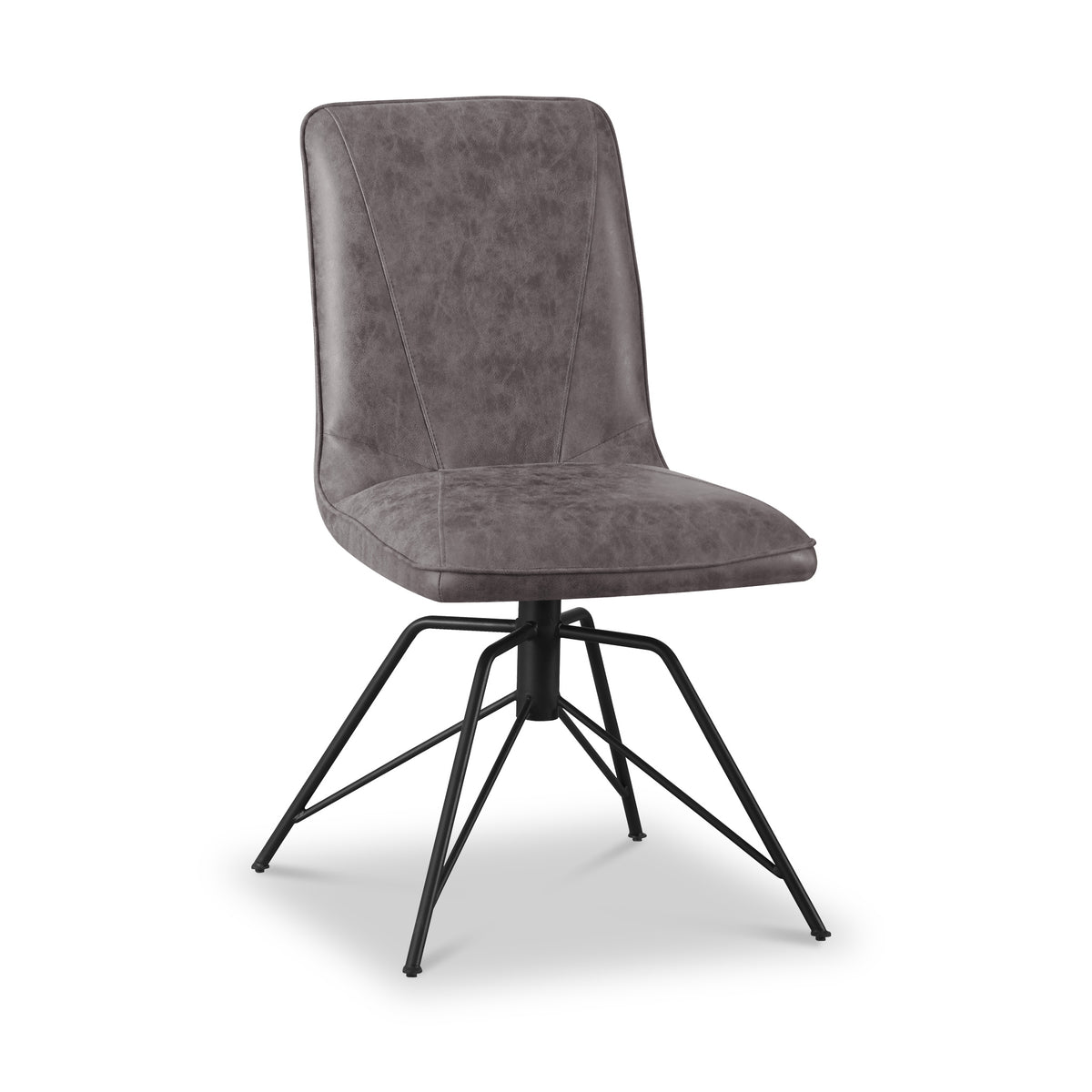 Mateo Faux Leather Swivel Dining Chair Grey from Roseland Furniture