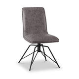Mateo Faux Leather Swivel Dining Chair Grey from Roseland Furniture