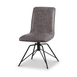 Mateo Faux Leather Swivel Dining Chair Grey from Roseland Furniture