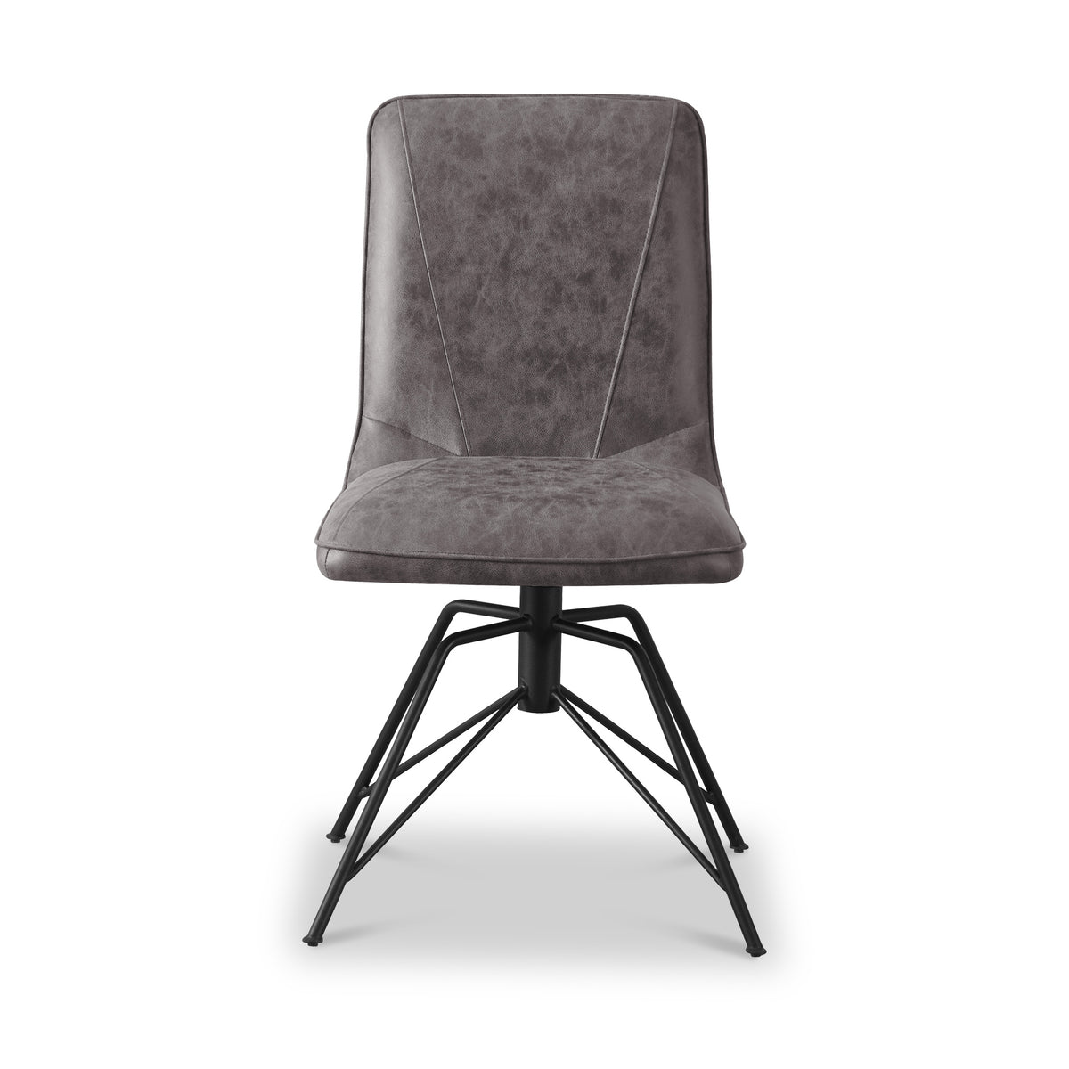Mateo Faux Leather Swivel Dining Chair Grey from Roseland Furniture