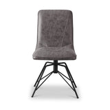 Mateo Faux Leather Swivel Dining Chair Grey from Roseland Furniture