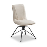 Mateo Faux Leather Swivel Dining Chair Taupe from Roseland Furniture
