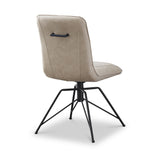 Mateo Faux Leather Swivel Dining Chair Taupe from Roseland Furniture