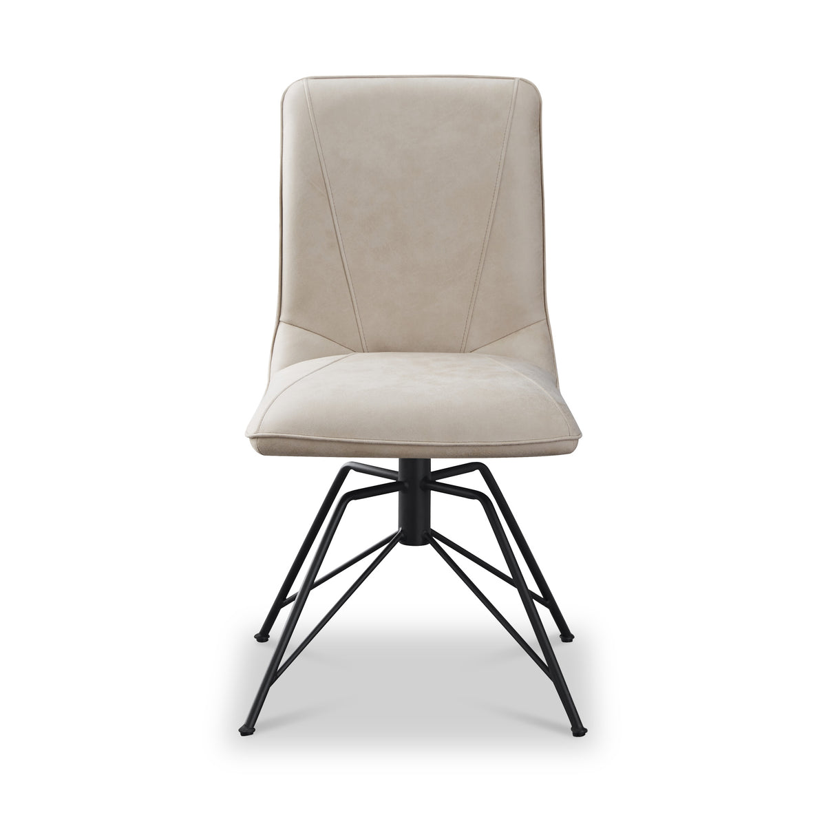 Mateo Faux Leather Swivel Dining Chair Taupe from Roseland Furniture