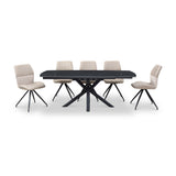 Mateo Faux Leather Swivel Dining Chair Taupe from Roseland Furniture