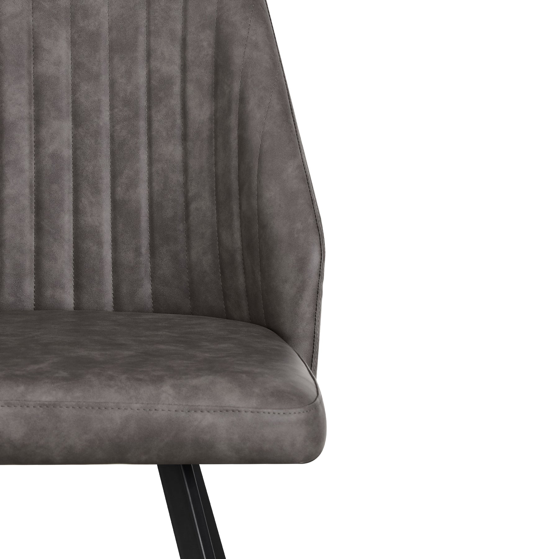 Callington Dark Grey Faux Leather Dining Chair from Roseland Furniture