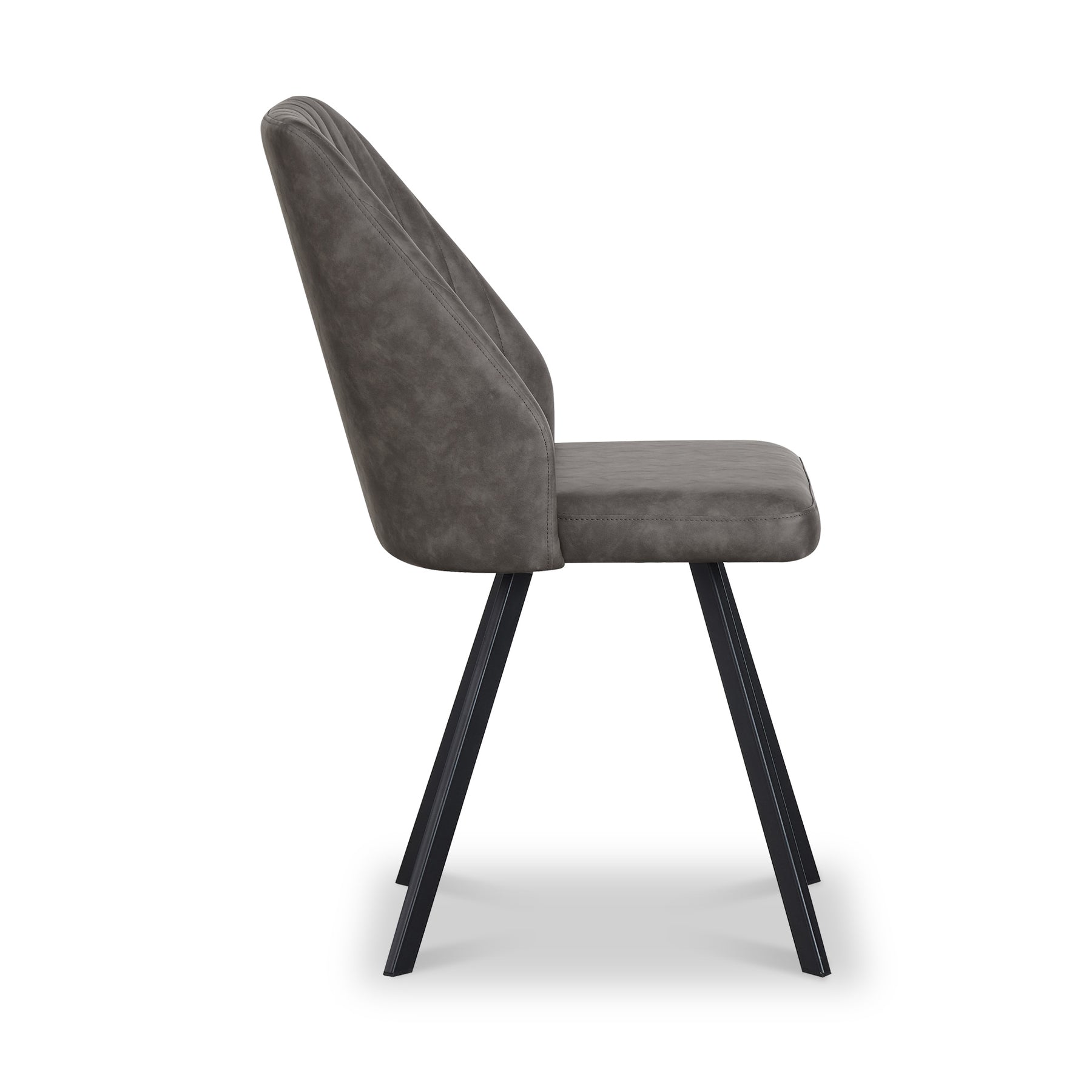 Callington Dark Grey Faux Leather Dining Chair from Roseland Furniture