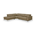 Radford Leather Power Recling Corner Chaise Sofa LHF Taupe from Roseland Furniture