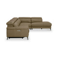 Radford Leather Power Recling Corner Chaise Sofa RHF Taupe from Roseland Furniture