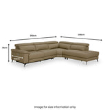 Radford Leather Power Recling Corner Chaise Sofa RHF Taupe from Roseland Furniture