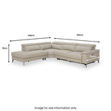 Radford Leather Power Reclining Corner Chaise Sofa LHF Frost Grey from Roseland Furniture