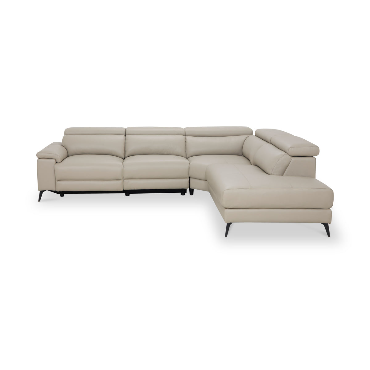 Radford Leather Power Recling Corner Chaise Sofa RHF Frost Grey from Roseland Furniture