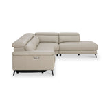 Radford Leather Power Recling Corner Chaise Sofa RHF Frost Grey from Roseland Furniture