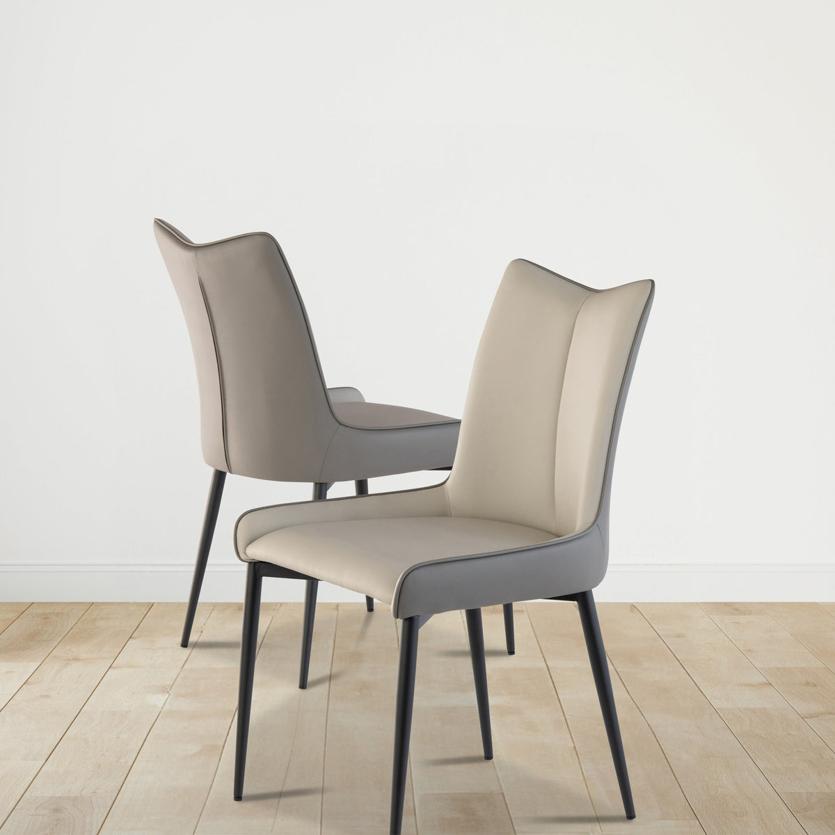 Stefan Faux Leather Curved Dining Chair from Roseland Furniture