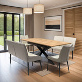 Stefan Faux Leather Curved Dining Chair from Roseland Furniture