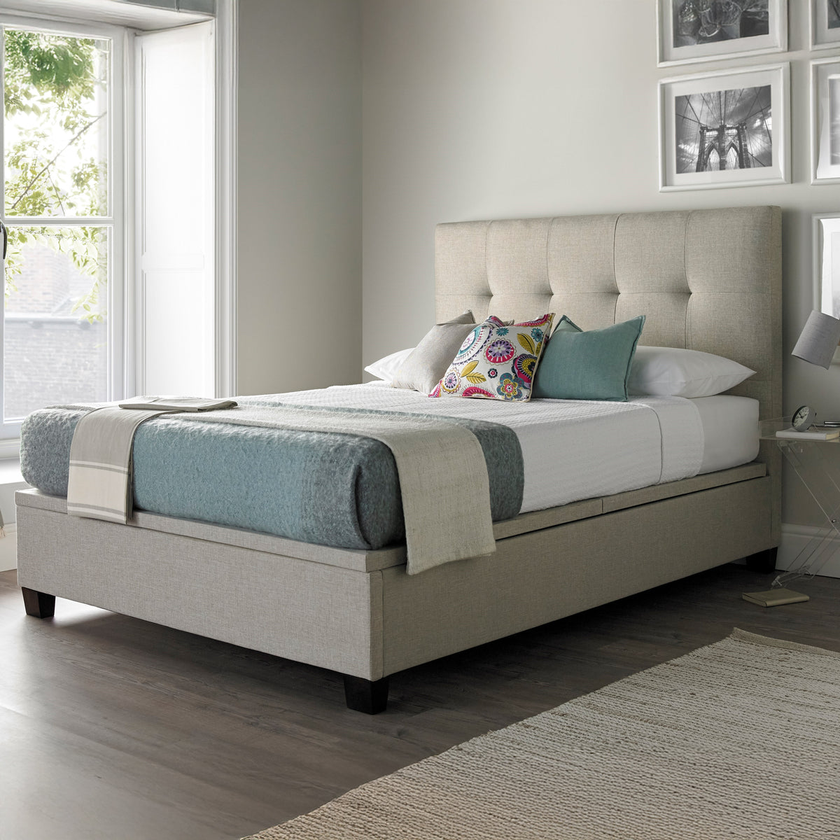 Sherborne Ottoman Storage Bed Frame Oatmeal from Roseland Furniture