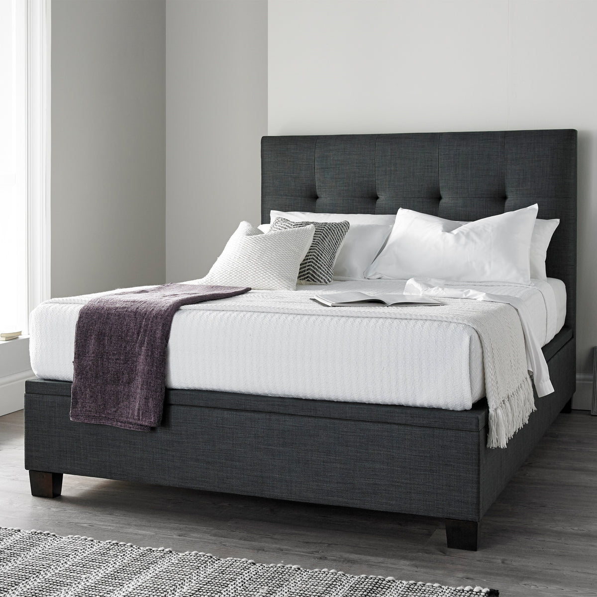 Sherborne Ottoman Storage Bed Frame Slate from Roseland Furniture