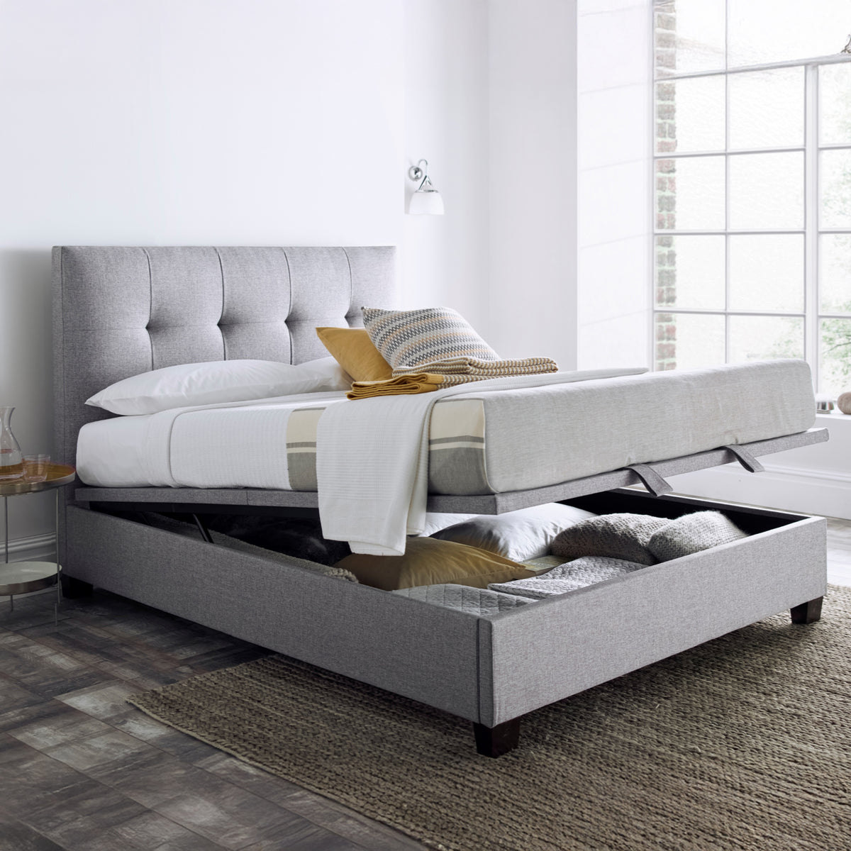 Dorney Ottoman Storage Bed Frame Grey from Roseland Furniture
