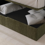 Princeton Slim Pleat Ottoman Bed Frame Olive from Roseland Furniture