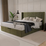 Princeton Slim Pleat Ottoman Bed Frame Olive from Roseland Furniture