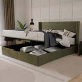 Princeton Slim Pleat Ottoman Bed Frame Olive from Roseland Furniture