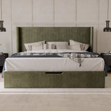 Princeton Slim Pleat Ottoman Bed Frame Olive from Roseland Furniture