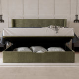 Princeton Slim Pleat Ottoman Bed Frame Olive from Roseland Furniture