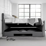 Henlie TV Ottoman Bed Frame Double Grey from Roseland Furniture