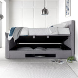 Belleau TV Ottoman Bed Frame Double Grey from Roseland Furniture