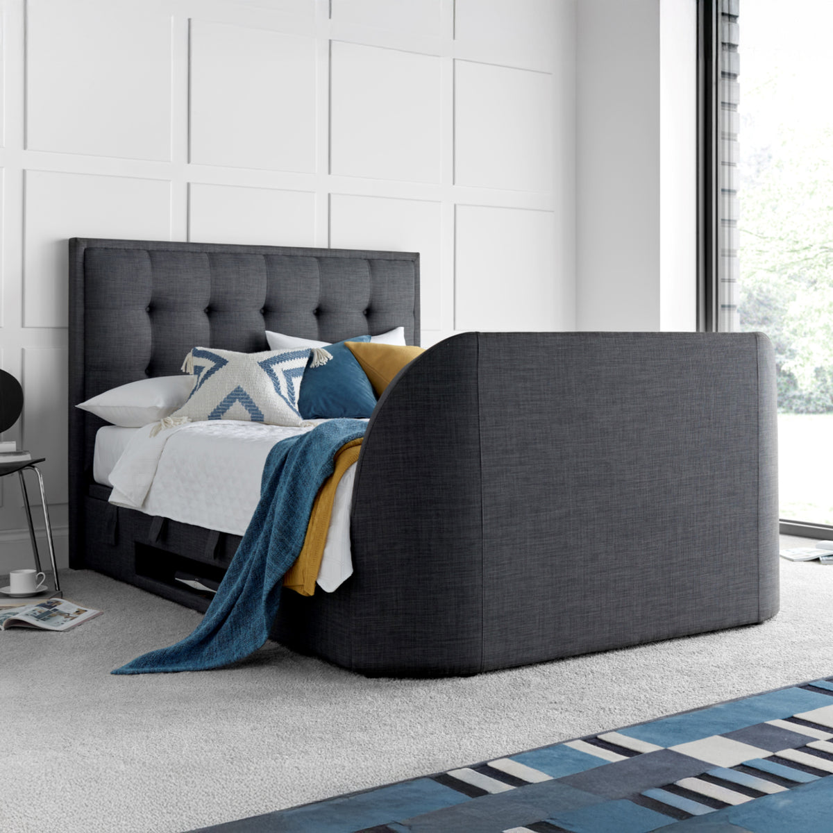 Navenby TV Ottoman Bed Frame Double Slate from Roseland Furniture