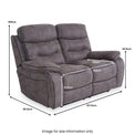 Stanford Charcoal Leather Electric Reclining 2 Seater Sofa dimensions