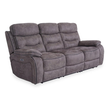 Stanford Charcoal Leather Electric Reclining 3 Seater Sofa