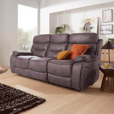Stanford Charcoal Power Reclining 3 Seater Sofa